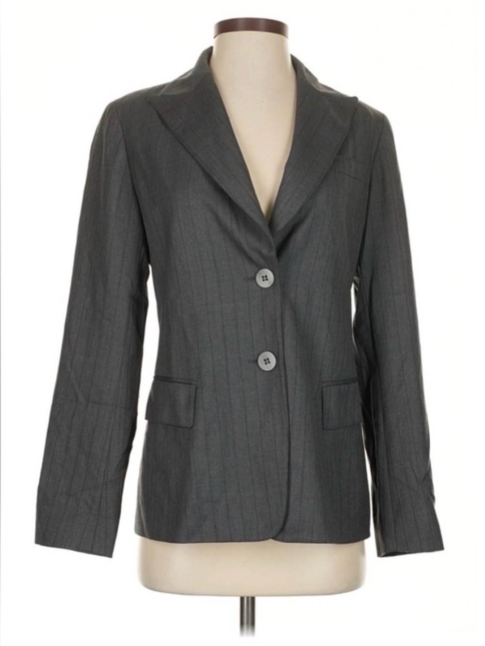 Lafayette 148 New York Charcoal Pinstripe Blazer Size 2 XS Extra Small